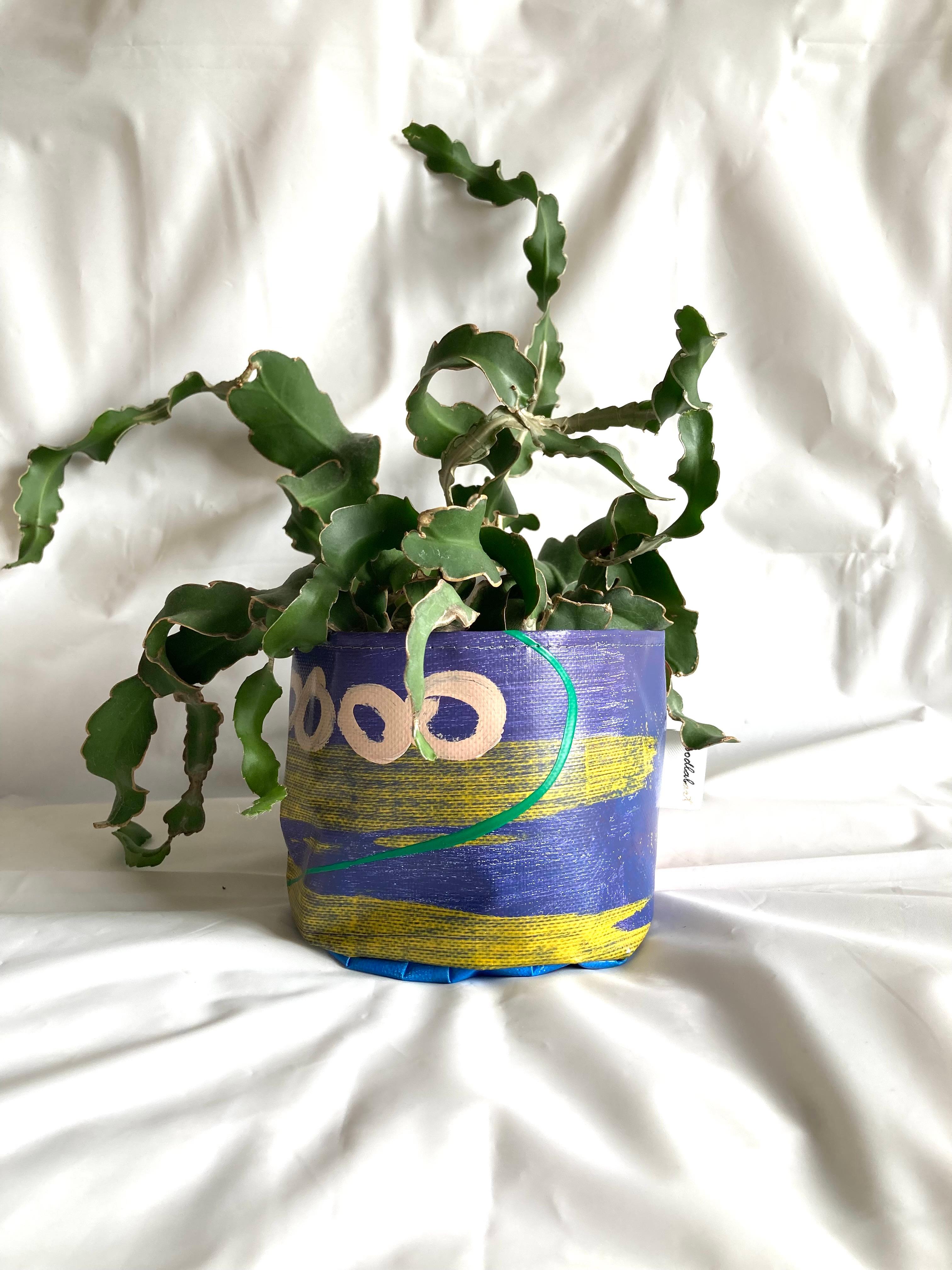 【ペイント　鉢カバー　Sサイズ　PMS5013】プランターカバー/3号/4号/観葉植物/インテリア/アート/1点物