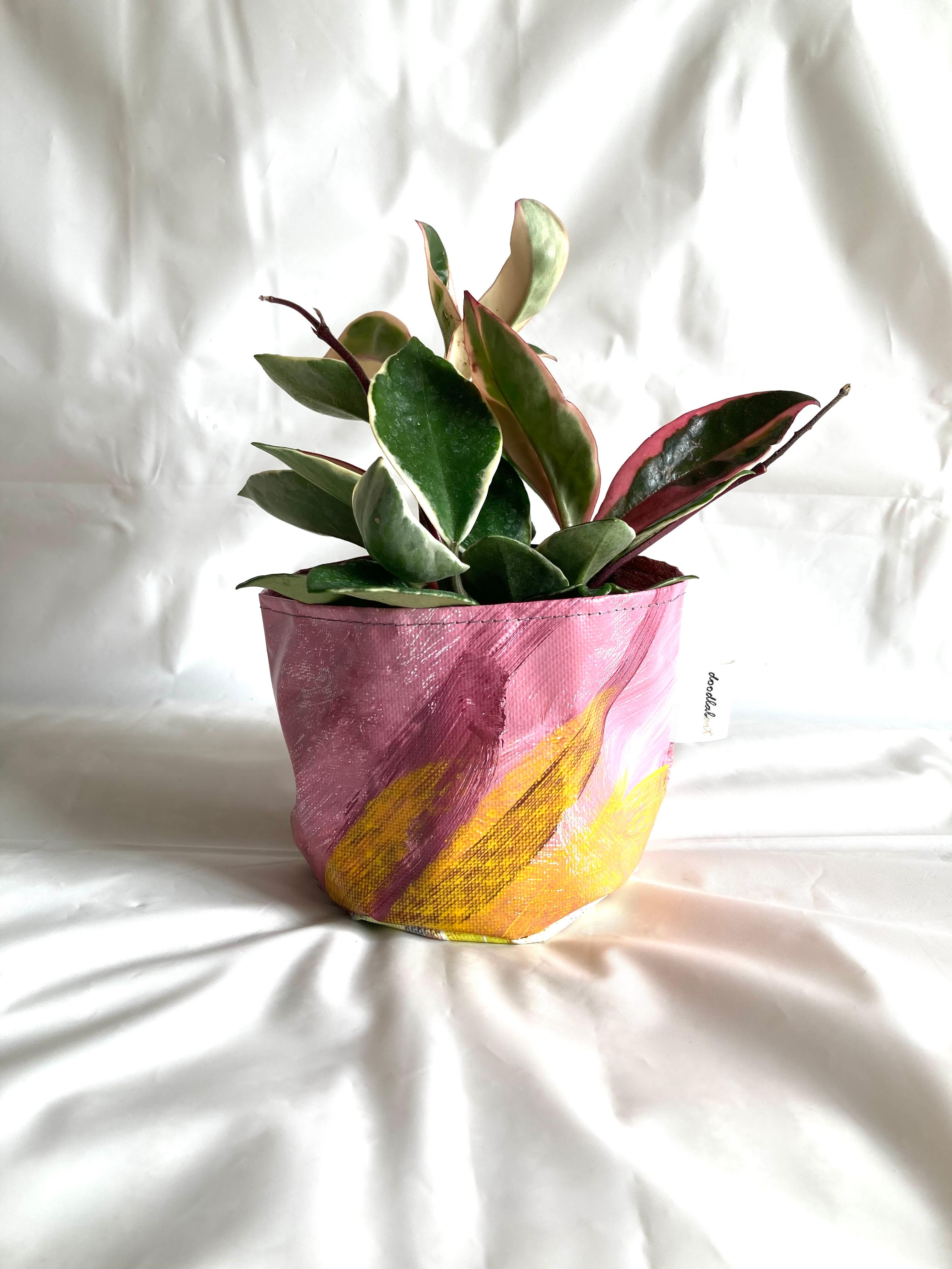 【ペイント　鉢カバー　Sサイズ　PMS5019】プランターカバー/3号/4号/観葉植物/インテリア/アート/1点物