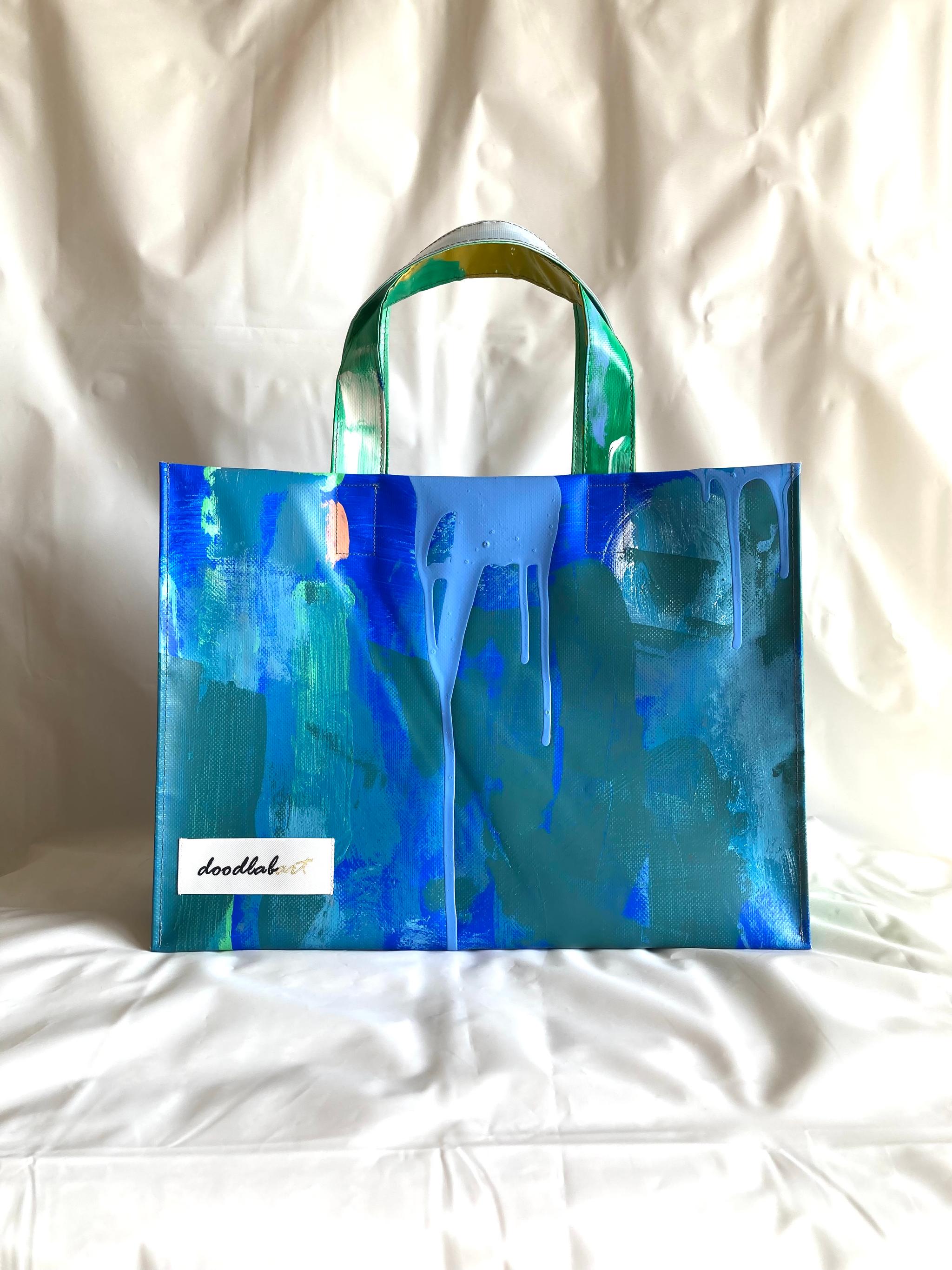 【ペイントトート　Lサイズ　STL4008】トートバッグ/A4/防水/アート/2way/1点物