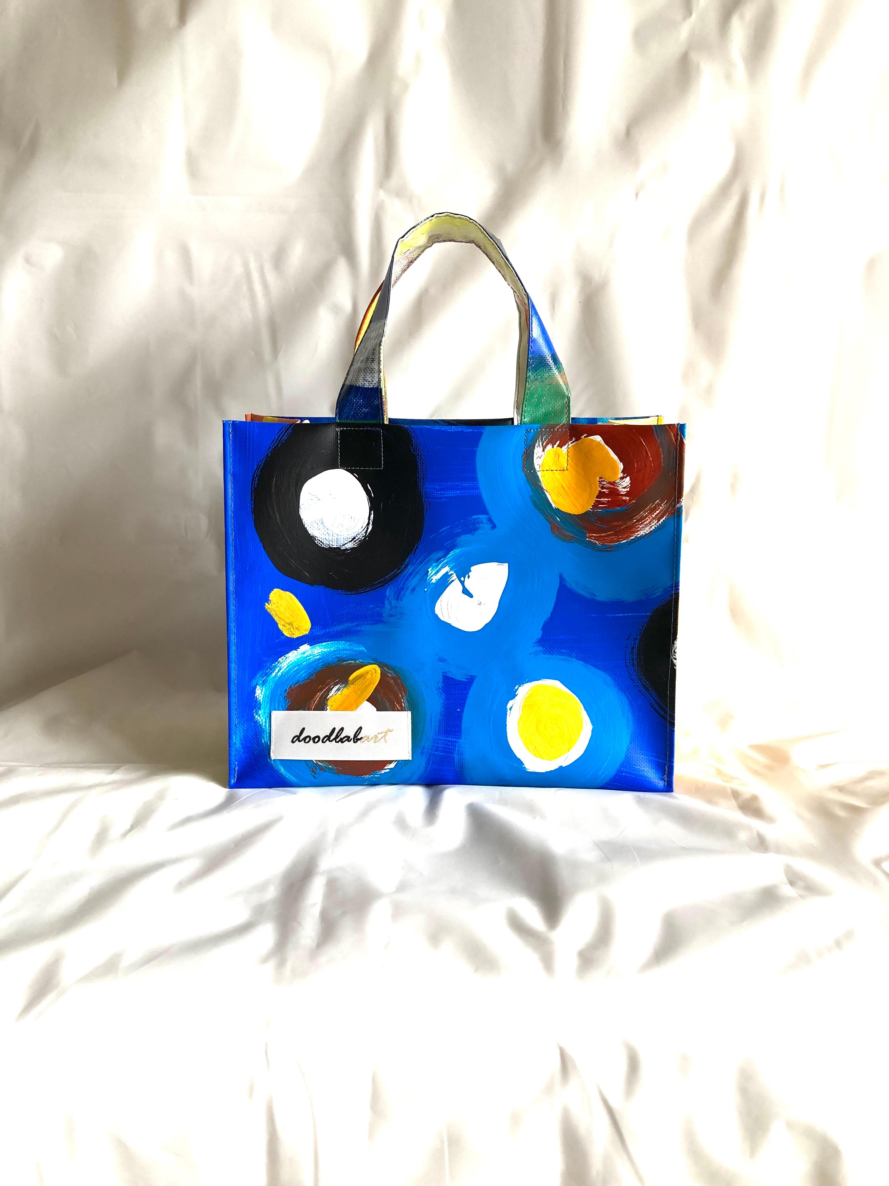 【ペイントトート　Mサイズ　STM6012】トートバッグ/防水/アート/2way/1点物