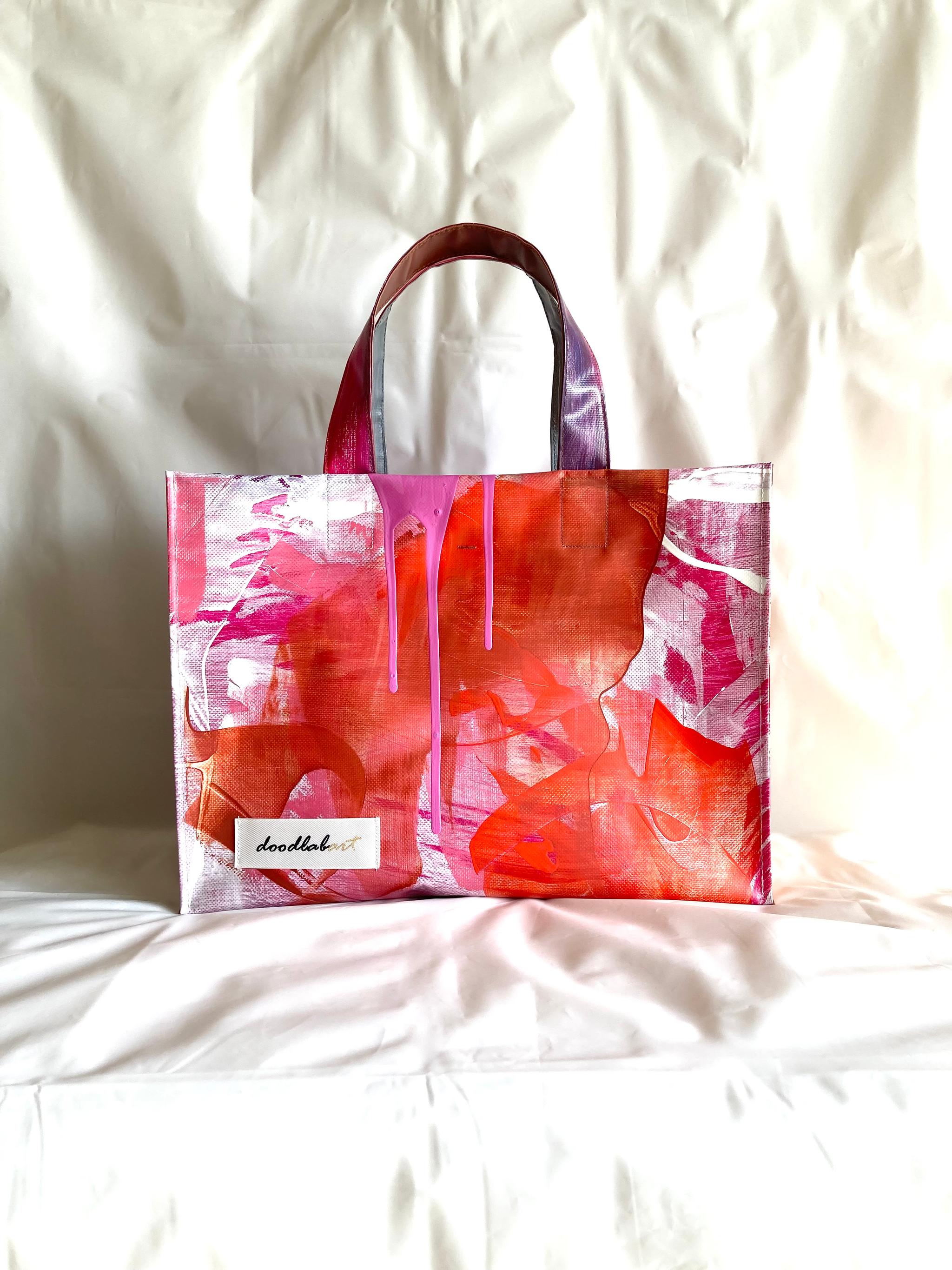 【ペイントトート　Lサイズ　STL4013】トートバッグ/A4/防水/アート/2way/1点物