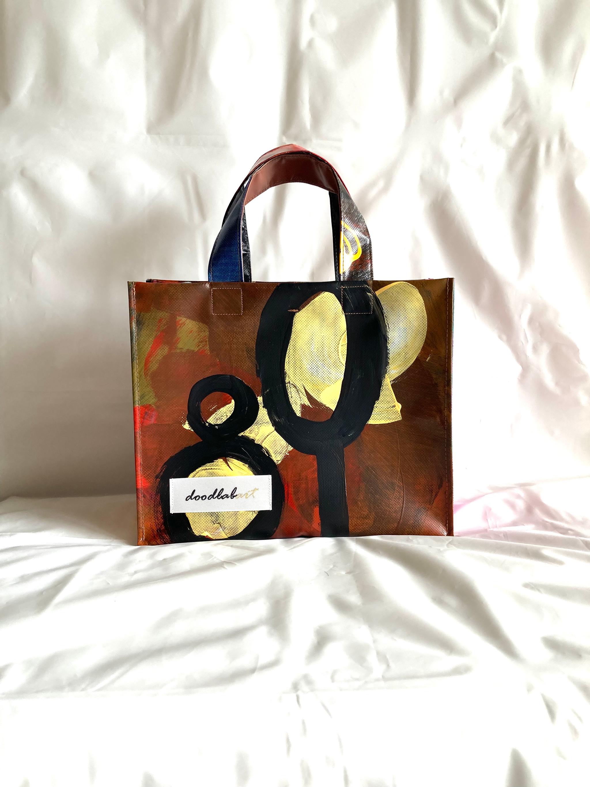 【ペイントトート　Mサイズ　STM6016】トートバッグ/防水/アート/2way/1点物