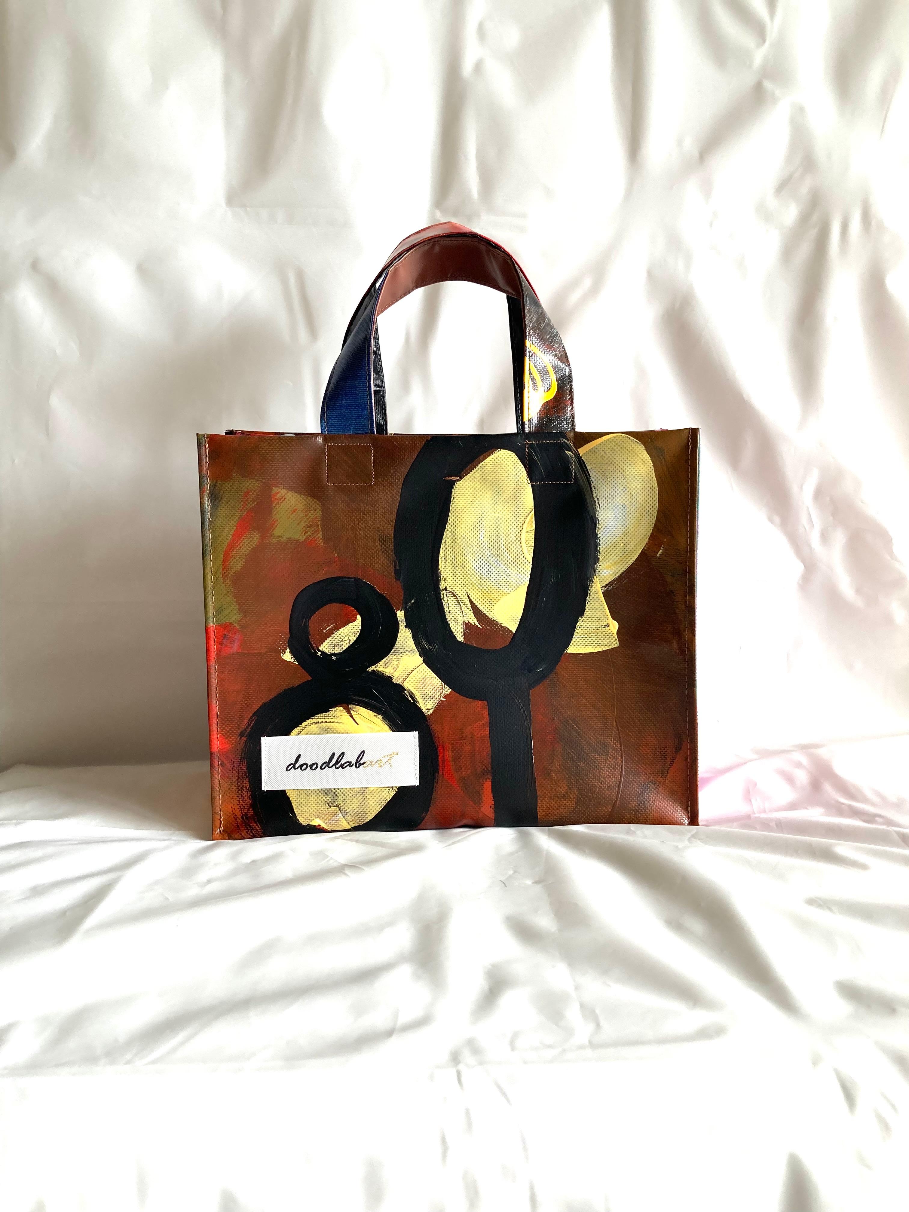 【ペイントトート　Mサイズ　STM6016】トートバッグ/防水/アート/2way/1点物