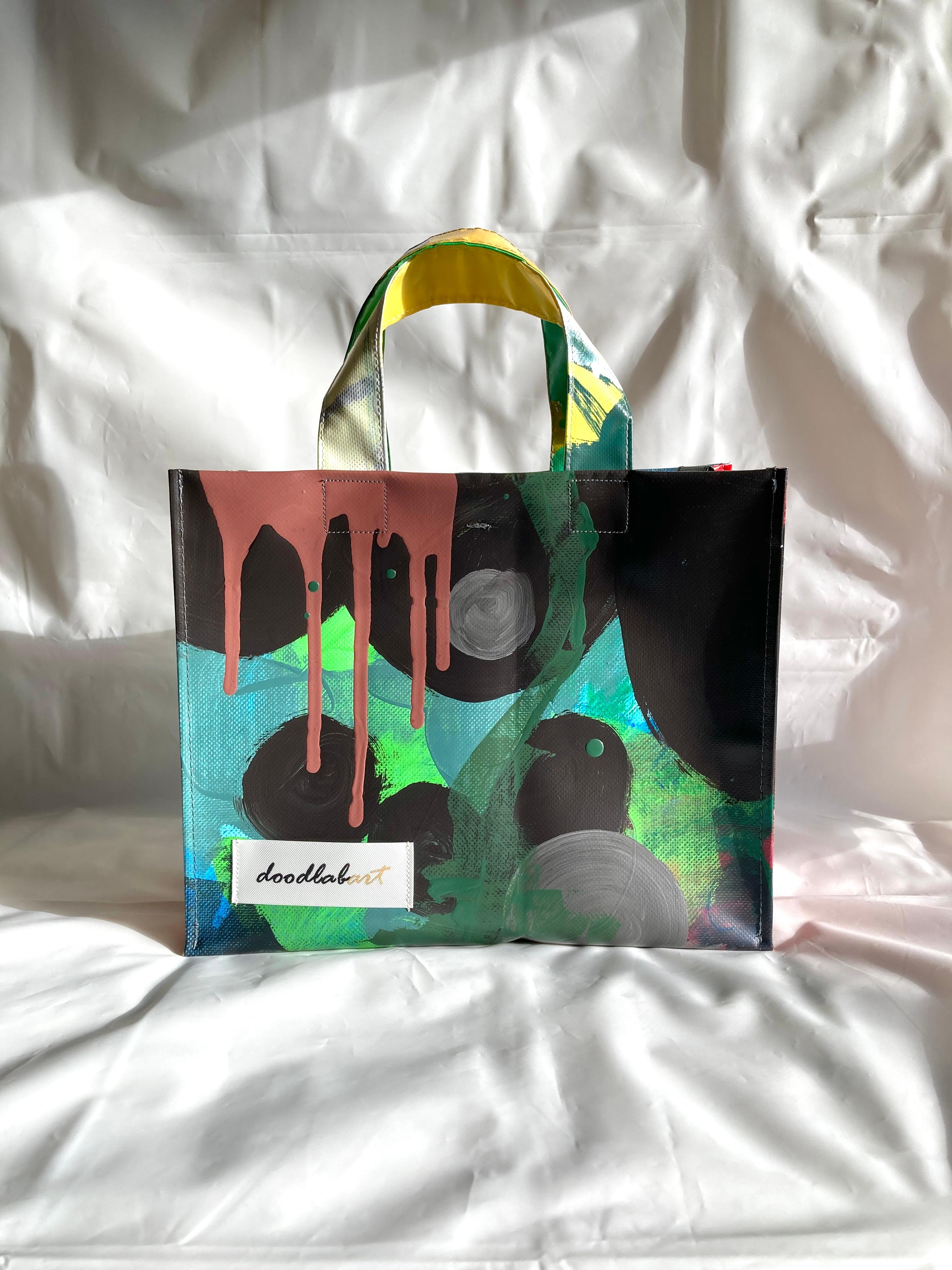 【ペイントトート　Mサイズ　STM6018】トートバッグ/防水/アート/2way/1点物