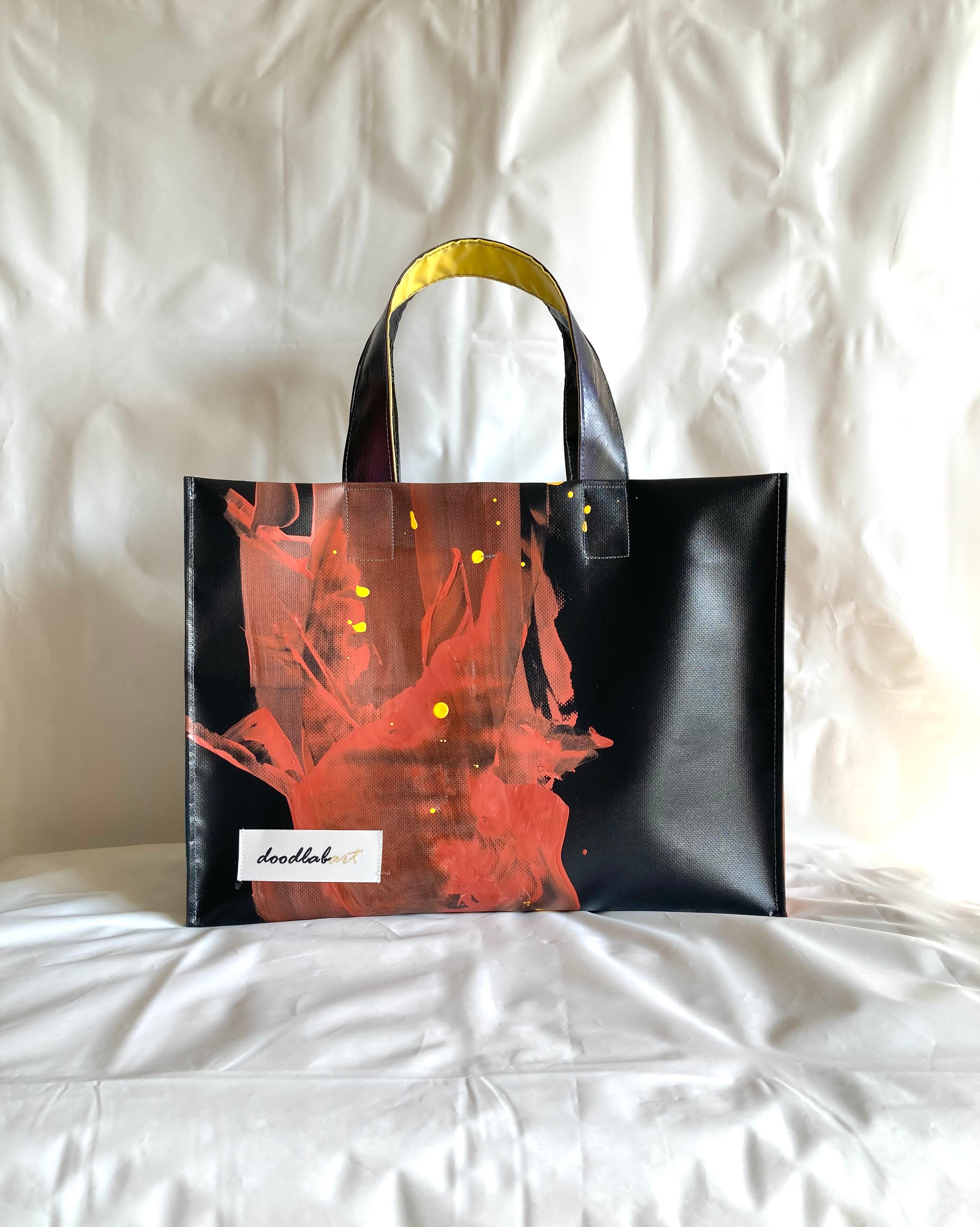 【ペイントトート　Lサイズ　STL4016】トートバッグ/A4/防水/アート/2way/1点物