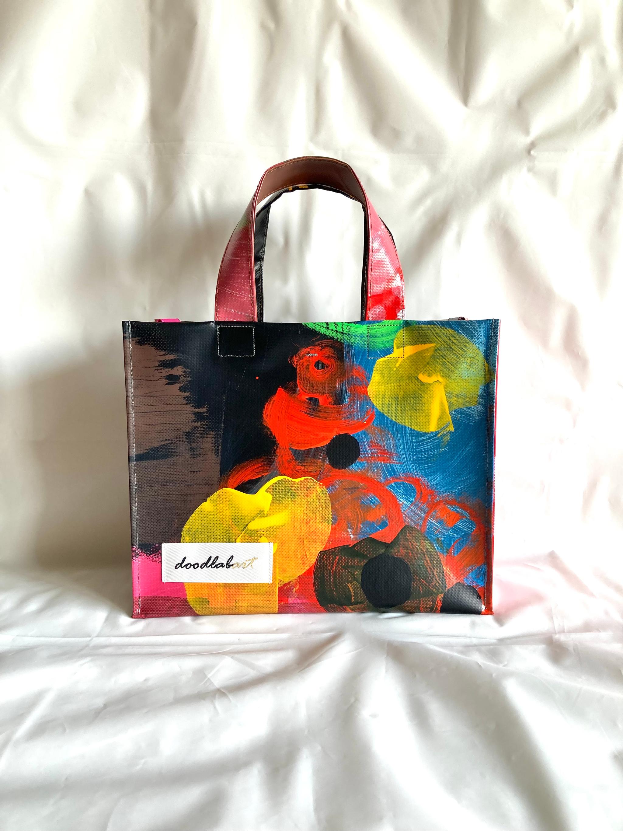 【ペイントトート　Mサイズ　STM6020】トートバッグ/防水/アート/2way/1点物