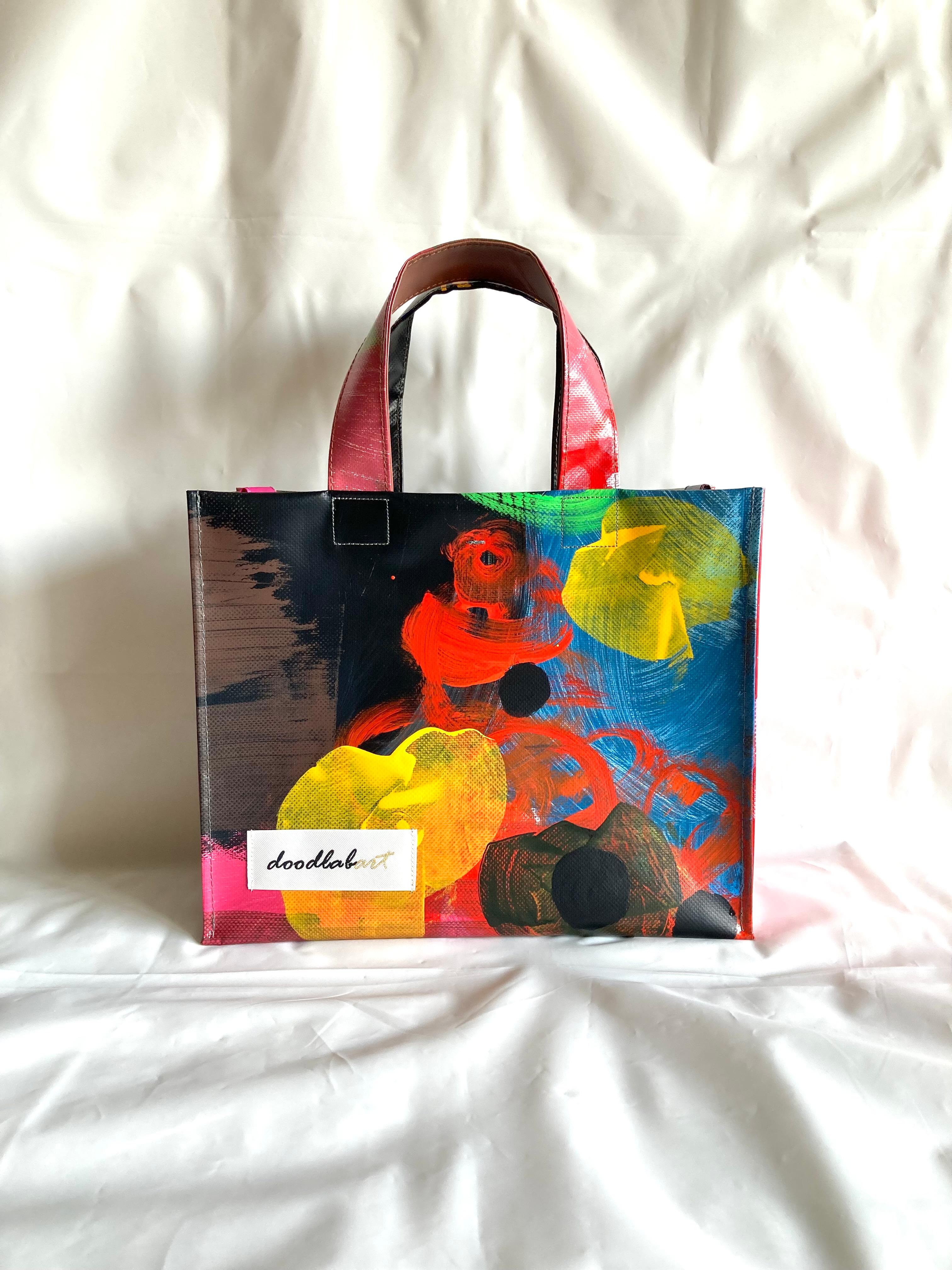 【ペイントトート　Mサイズ　STM6020】トートバッグ/防水/アート/2way/1点物