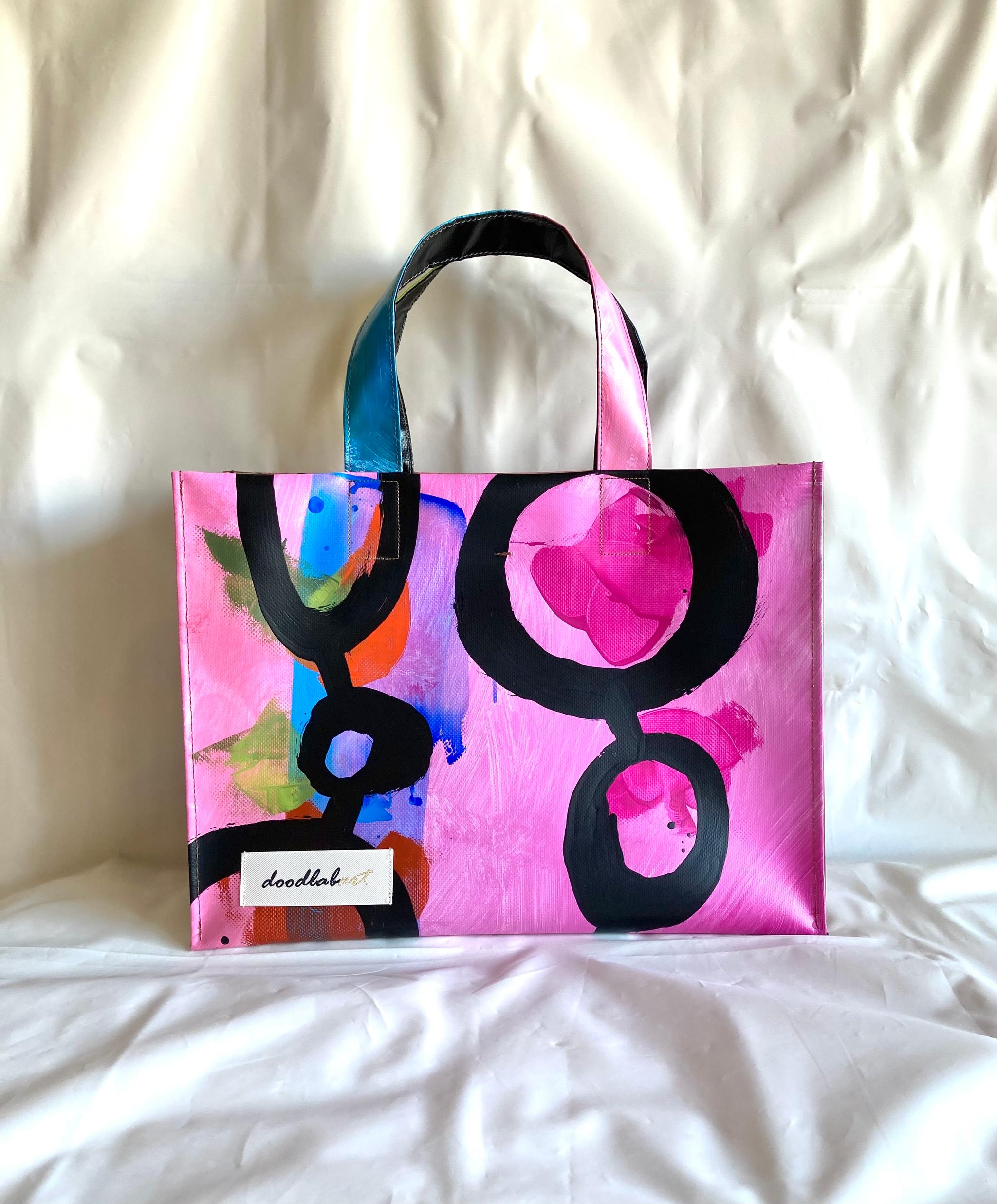 【ペイントトート　Lサイズ　STL4019】トートバッグ/A4/防水/アート/2way/1点物